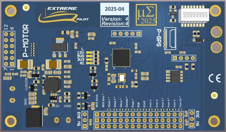Autopilot GPS EXTREME-PILOT rev 4.4 płytka PCB do łódki zanętowej dokładność 0.5m