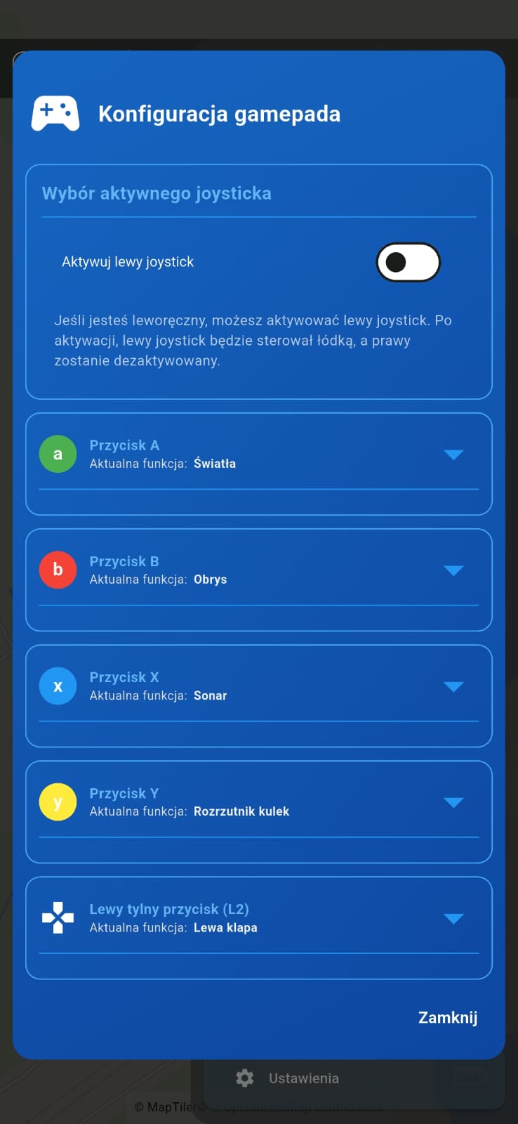 autopilot do łódki zanętowej konfiguracja gamepad sterowanie Xbox PlayStation
