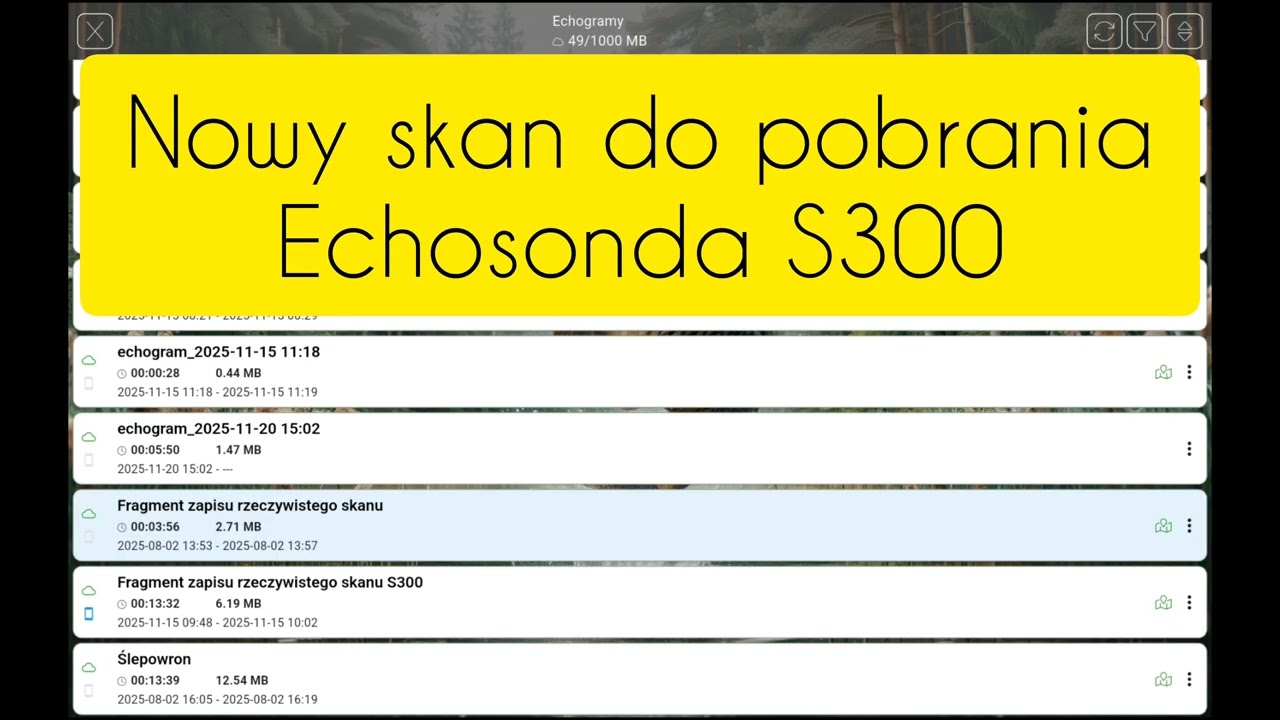 EXTREME ONE aktualizacja - ciśnienie, temperatura S300 i echogram