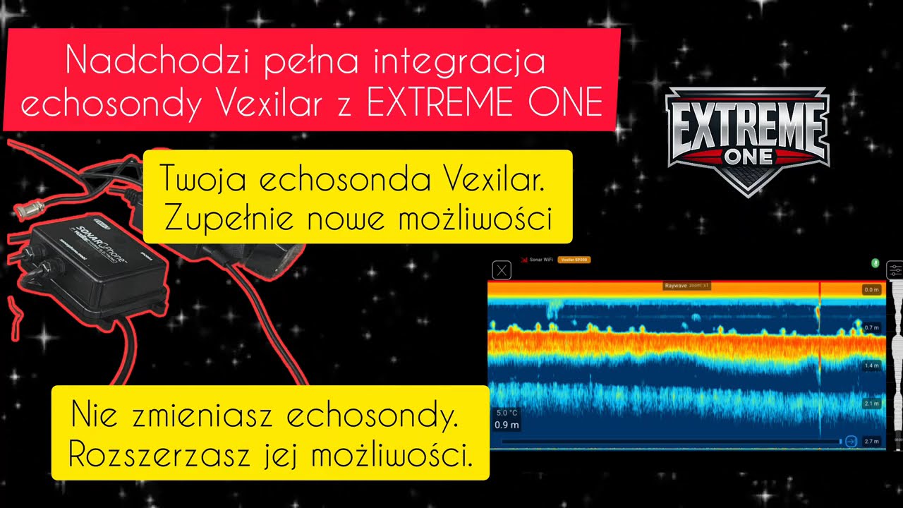 Echosonda Vexilar integracja z aplikacją EXTREME ONE