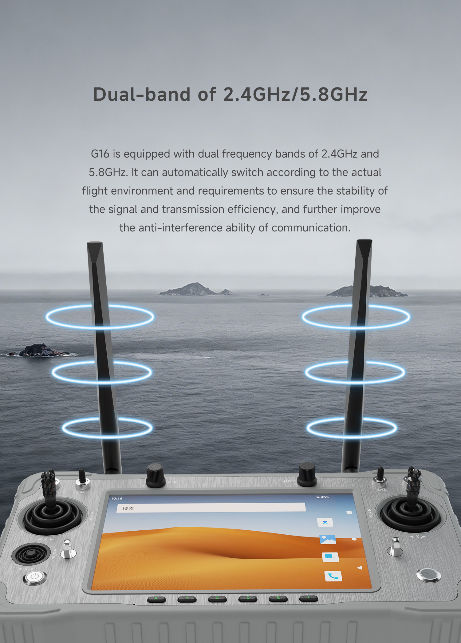 Skydroid G16 dual-band 2.4GHz 5.8GHz automatyczne przełączanie