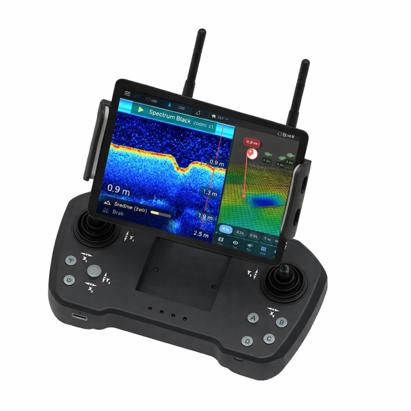 EXTREME Skydroid T12 aparatura RC z telefonem wyświetlającym echogram EXTREME ONE echosonda do łódki zanętowej